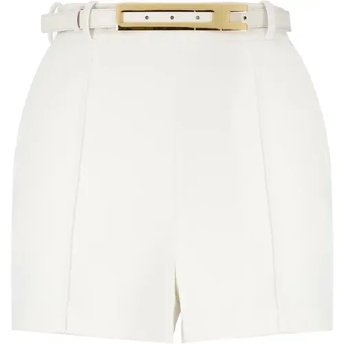 Ivory Shorts mit Gürtelschlaufen , Damen, Größe: L - Elisabetta Franchi - Modalova