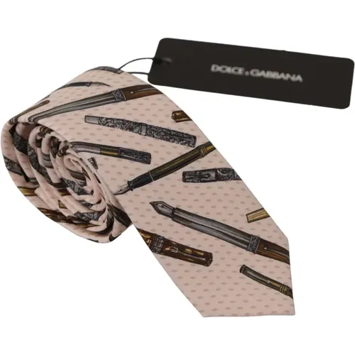 Ties, male, , Size: ONE SIZE Luxurious Silk Tie - , Discounted Price - Dolce & Gabbana - Modalova