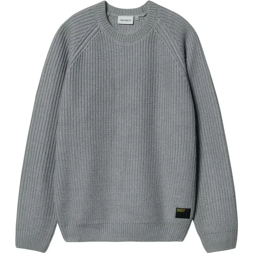 Grauer Woll-Rundhalsausschnitt-Pullover , Herren, Größe: XL - Carhartt WIP - Modalova