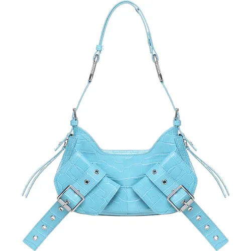 Turquoise Shoulder Bag with Strap Detail , female, Sizes: ONE SIZE - Biasia - Modalova