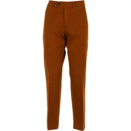 Braune Chino Gabardine Hose , Herren, Größe: W35 - Roy Roger's - Modalova