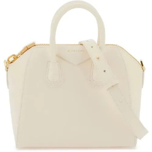 Ivory Mini Antigona Leather Bag , female, Sizes: ONE SIZE - Givenchy - Modalova