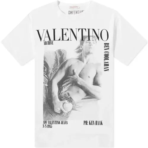 Archive Print T-shirt , male, Sizes: L, M - Valentino - Modalova