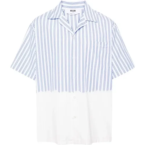 Light Pinstripe Ombré Shirt , male, Sizes: L, XL - Msgm - Modalova