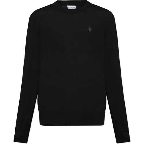 Round-neck Knitwear, male, , Size: M Wool Sweater - Burberry - Modalova