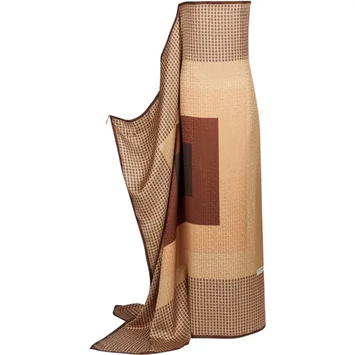 Langes Schal-Kleid mit Monogramm - Balmain - Modalova