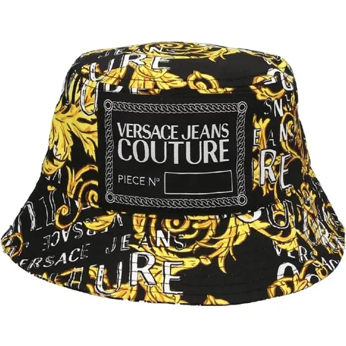 Hats, unisex, , Size: S Barocco Print Unisex Black Hat - Versace Jeans Couture - Modalova