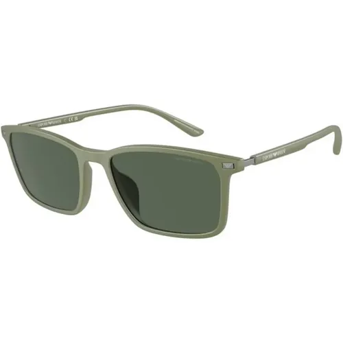 Grüne Sonnenbrille mit dunklen Gläsern - Emporio Armani - Modalova