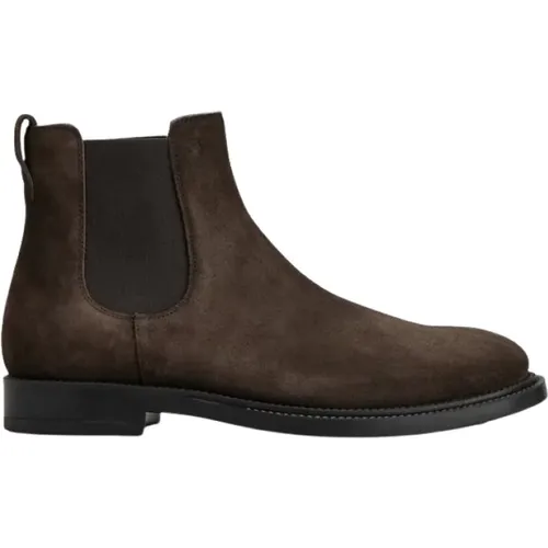 Chelsea Boots, male, , Size: 9 1/2 US Suede Ankle Boots with Monogram - TOD'S - Modalova