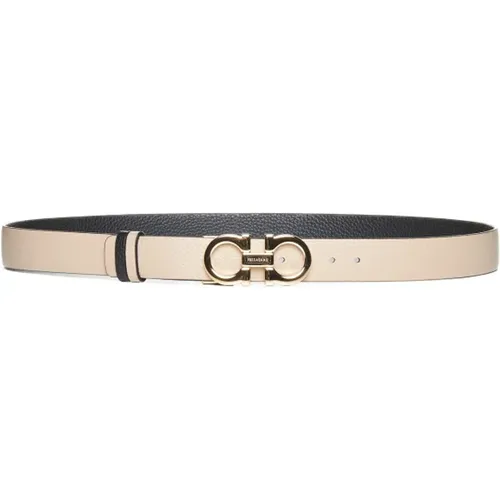 Belts, female, , Size: 80 CM Reversible Leather Belt with Gancini Buckle - Salvatore Ferragamo - Modalova