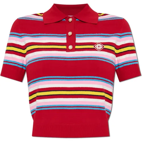 Polo Shirts, female, , Size: S Polo with stripe pattern - Casablanca - Modalova