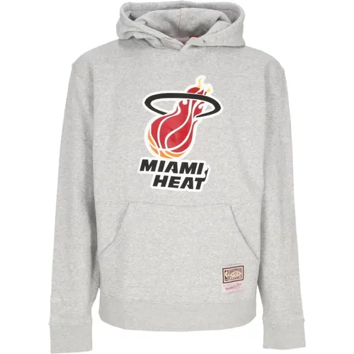 Miami Heat Logo Hoodie , male, Sizes: S, L, XL - Mitchell & Ness - Modalova