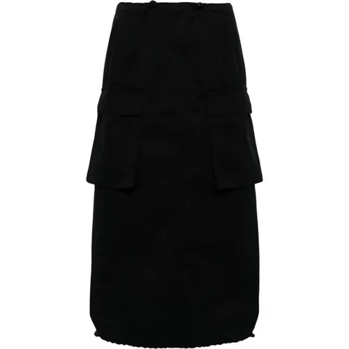 Cotton Gabardine Midi Skirt , female, Sizes: M - MM6 Maison Margiela - Modalova
