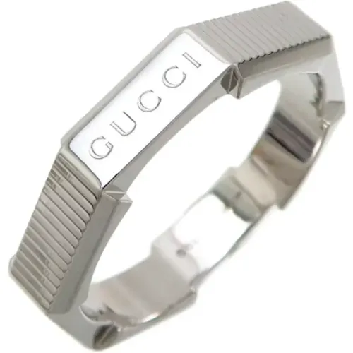 Pre-owned Jewellery, male, , Size: ONE SIZE Pre-owned White Gold rings - Gucci Vintage - Modalova