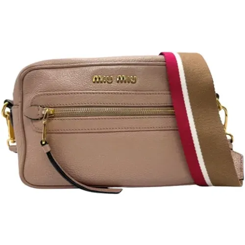 Pre-owned Cross Body Bags, female, , Size: ONE SIZE Pre-owned Canvas shoulder-bags - Miu Miu Pre-owned - Modalova