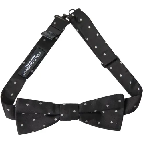 Bowties, male, , Size: ONE SIZE Polka Dot Silk Bow Tie - Dolce & Gabbana - Modalova