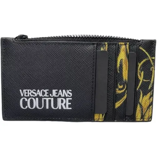 Wallets & Cardholders, male, , Size: ONE SIZE Baroque Print Credit Card Holder - Versace Jeans Couture - Modalova