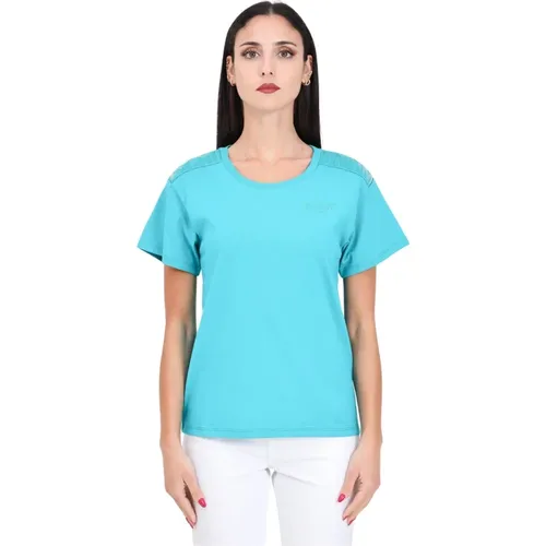 Aqua Grünes Logo T-shirt Damen - Moschino - Modalova