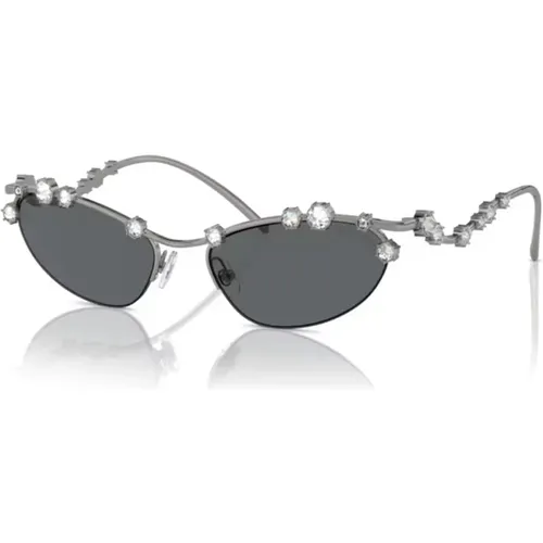 Silber/Graue Sonnenbrille , Damen, Größe: 56 MM - Swarovski - Modalova