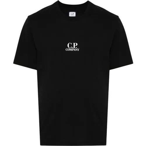 Britischer Matrose T-Shirt Schwarze Baumwolle , Herren, Größe: L - C.P. Company - Modalova