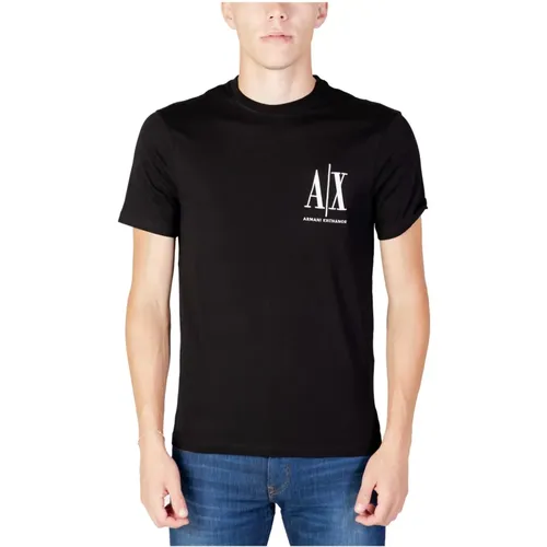 Herren Schwarzes T-Shirt , Herren, Größe: XS - Armani Exchange - Modalova