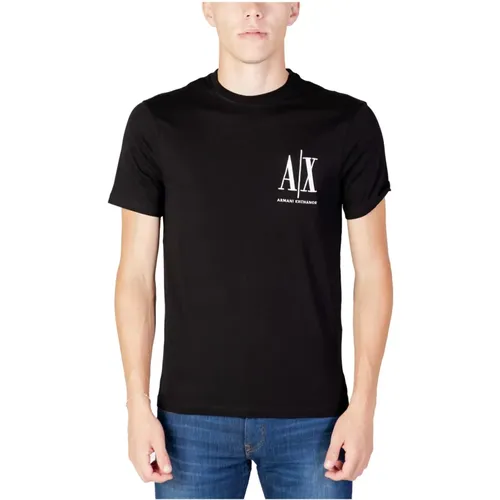 Herren Schwarzes T-Shirt , Herren, Größe: S - Armani Exchange - Modalova