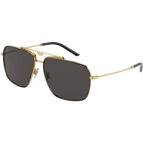 Slim DG 2264 Sonnenbrille Gold/Grau - Dolce & Gabbana - Modalova
