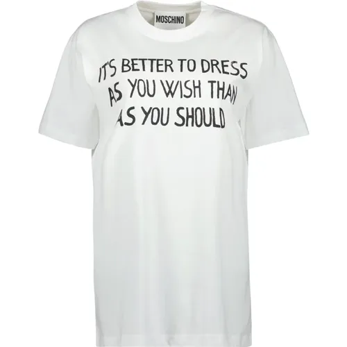 T-Shirts, female, , Size: XS Archive Slogan T-shirt - Moschino - Modalova