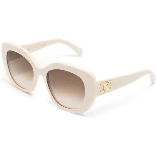 Weiße Sonnenbrille Stilvoll Für Den Alltag , Damen, Größe: 55 MM - Celine - Modalova