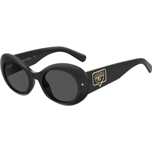 Schwarze/Graue Sonnenbrille CF 7004/S , Damen, Größe: 50 MM - Chiara Ferragni Collection - Modalova