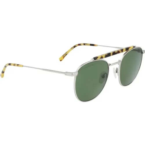 Sunglasses, male, , Size: ONE SIZE Green Glass UV Filter Metal Sunglasses - Lacoste - Modalova