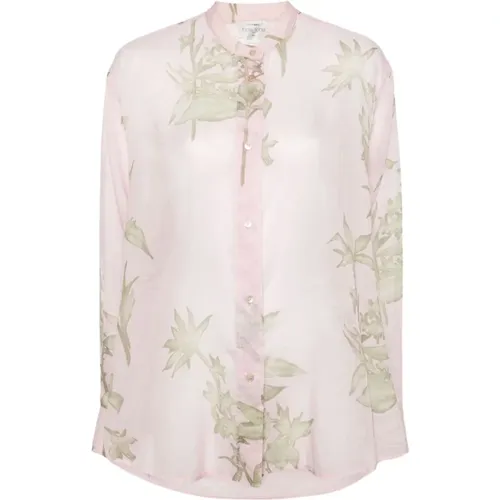 Floral Print Silk-Cotton Blend Shirt , female, Sizes: S - Forte Forte - Modalova