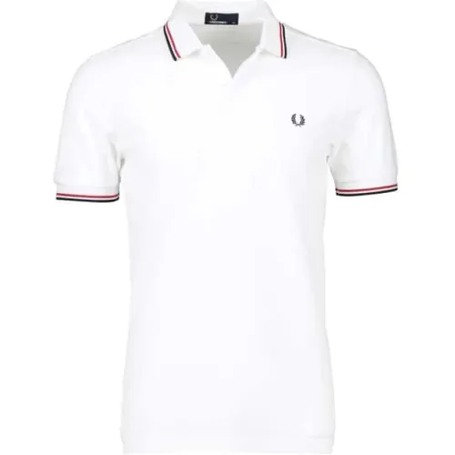 Twinped White Polo Shirt Fred Perry - Fred Perry - Modalova