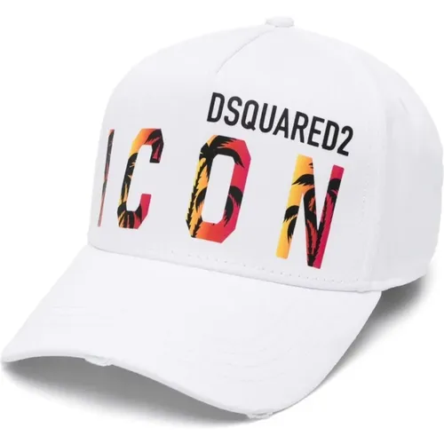 Caps, male, , Size: ONE SIZE Icon Tropical Baseball Cap - Dsquared2 - Modalova