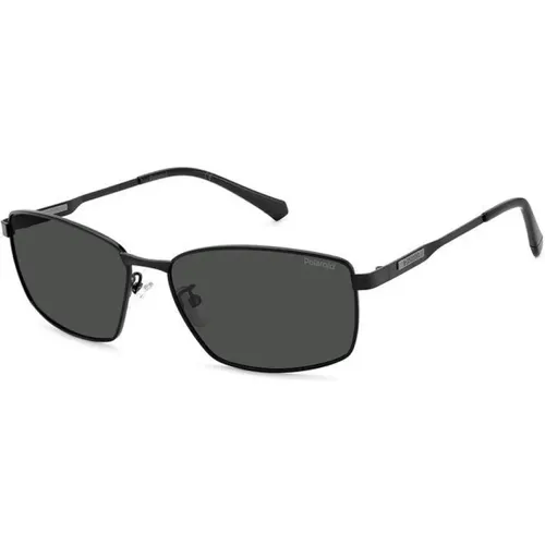 Stilvolle schwarze Sonnenbrille für Männer , Herren, Größe: 60 MM - Polaroid - Modalova