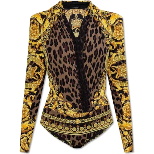 Body with print , female, Sizes: S - Versace - Modalova