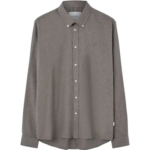 Button Down Grey Shirt , male, Sizes: L, M, S - Les Deux - Modalova