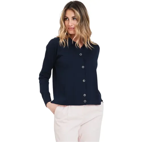 Stilvolles Split Polo Shirt , Damen, Größe: S - Gran Sasso - Modalova