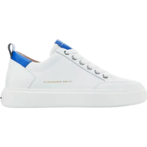 Luxury White Bluette Street Style Sneakers , male, Sizes: 7 UK, 10 UK, 6 UK, 8 UK - Alexander Smith - Modalova