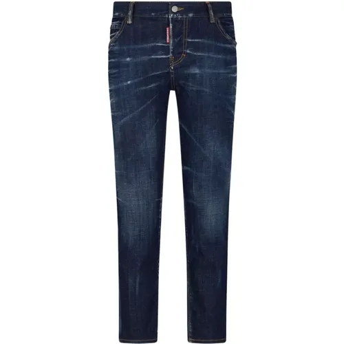 Schmal Geschnittene Indigo Blaue Jeans , Damen, Größe: 3XS - Dsquared2 - Modalova