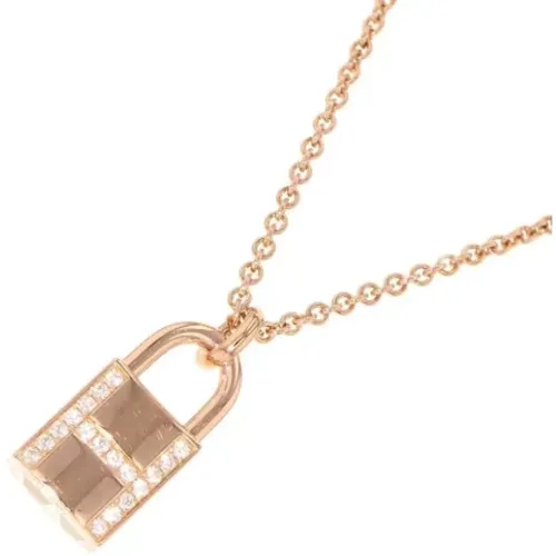 Pre-owned Jewellery, female, , Size: ONE SIZE Pre-owned Rose Gold necklaces - Hermès Vintage - Modalova