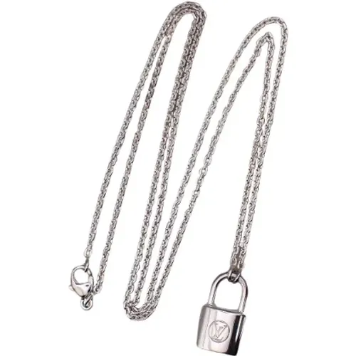 Pre-owned Silver necklaces , female, Sizes: ONE SIZE - Louis Vuitton Vintage - Modalova