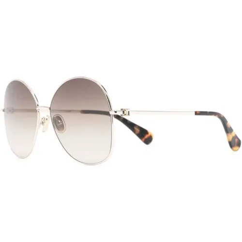 Goldene Sonnenbrille mit Original-Etui , Damen, Größe: 60 MM - Max Mara - Modalova