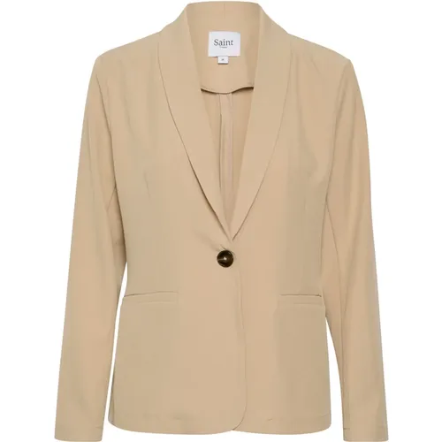 Blazers, female, , Size: XS Celestsz Blazer Jacket Cement - Saint Tropez - Modalova