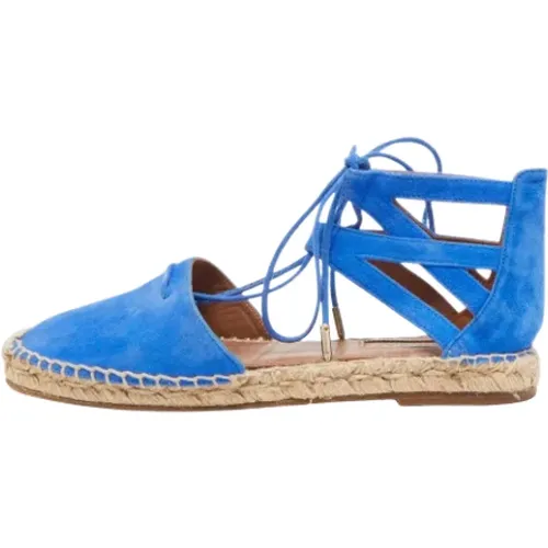 Pre-owned Flats, female, , Size: 6 1/2 US Pre-owned Suede flats - Aquazzura Pre-owned - Modalova