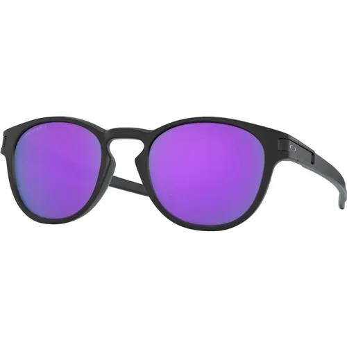 Matte Schwarze Sonnenbrille mit Prizm Violet , Herren, Größe: 53 MM - Oakley - Modalova