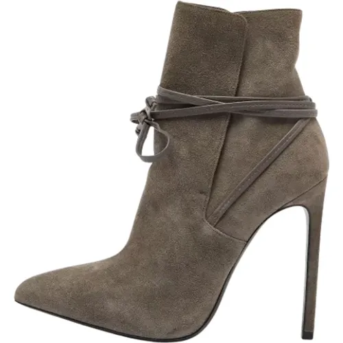 Pre-owned Suede boots , female, Sizes: 5 1/2 UK - Yves Saint Laurent Vintage - Modalova