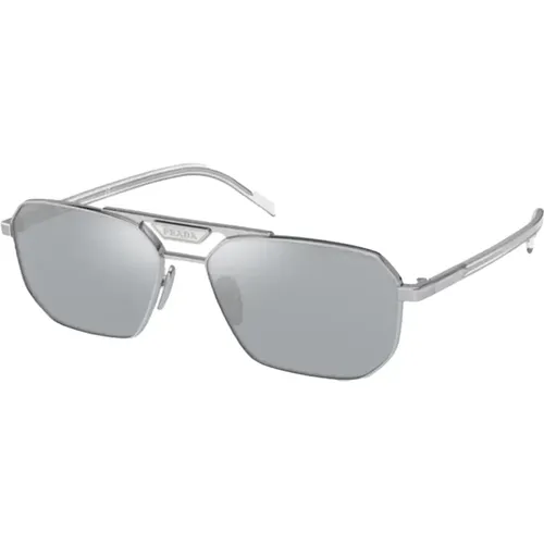 Sunglasses, male, , Size: 57 MM Silver Sunglasses Symbole Pr58Ys-1Bc02R - Prada - Modalova