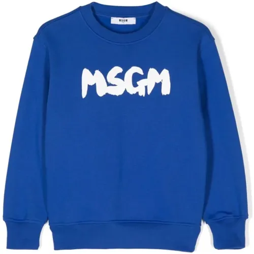 Royal Sweatshirt,Schwarz Sweatshirt,Bianco Sweatshirt,Hellgrauer Melange Sweatshirt,Rosa Sweatshirt,Schwarzer Sweatshirt,Creme Sweatshirt - MSGM - Modalova