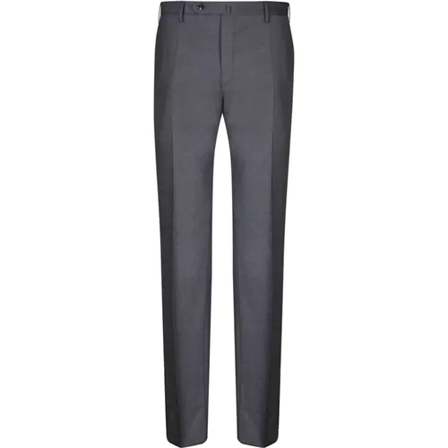 Suit Trousers, male, , Size: L Grey Wool Slim Fit Trousers - Incotex - Modalova